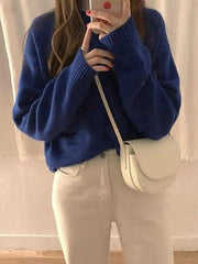 Loose Kniting Blue Sweater