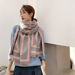 All-Match Imitated Cashmere Striped Scarf