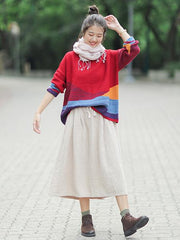 Colorful Split-joint Sweater