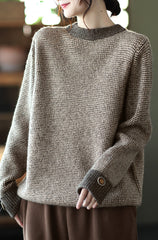 Solid Color Loose Pullover Sweater