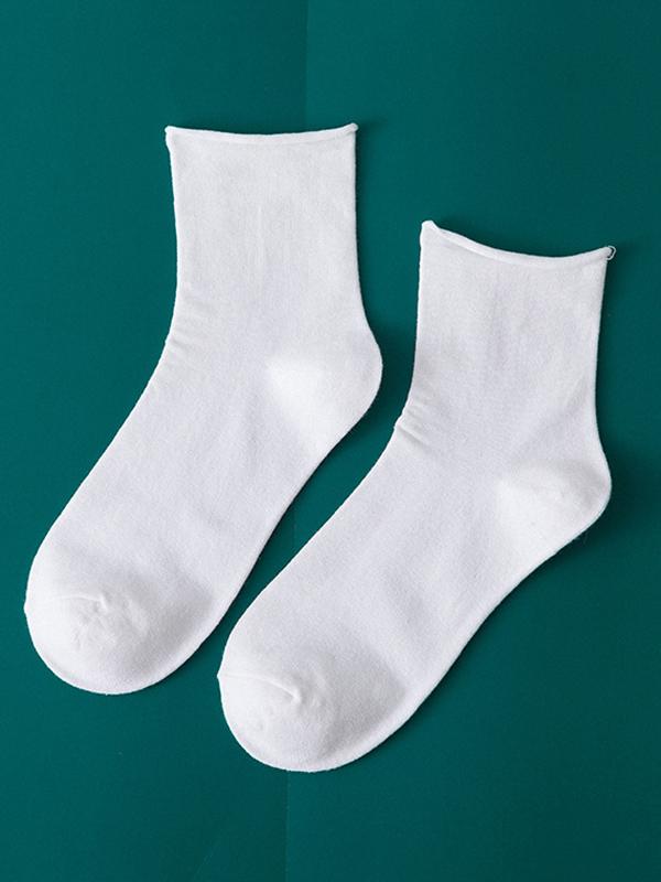 Solid Color Rolled Socks