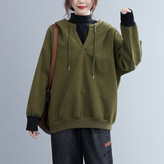 False Two Split-Joint Hooded Sweatshirt