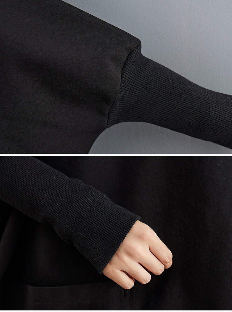 Large Size Solid Color Long Sleeve Loose Sweatshirt