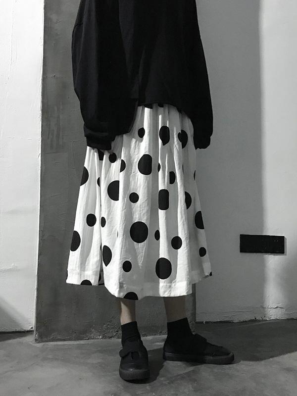 Vintage Original Polka-Dot A-line Skirt