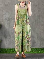 National Flower Cotton Jean Jumpsuit