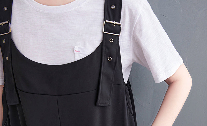 Women Loose Zipper Decorative Pocket Jumpsuit