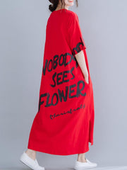 New Loose Oversize Letter Printed Dress