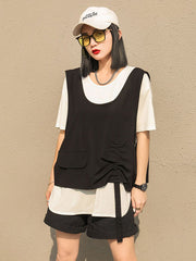 Summer New Short-Sleeved T-Shirt And Vest Two-Piece Suits