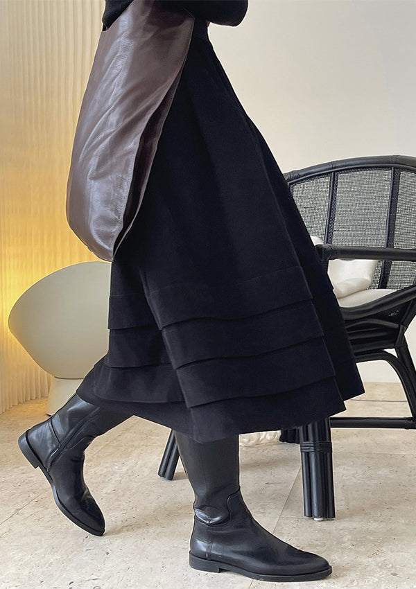 Temperament High Waist Flower Bud Design Padded Skirt