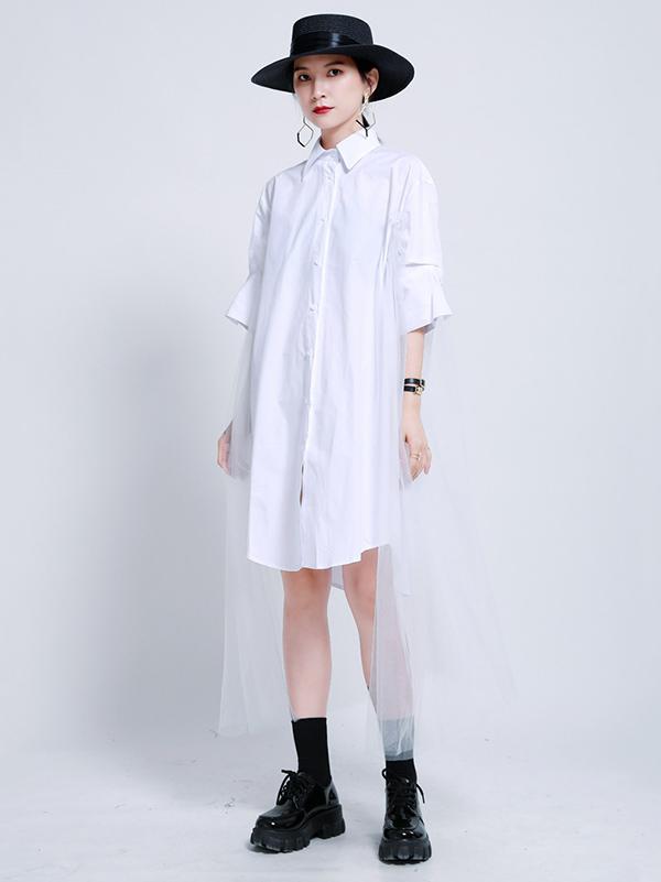 Urban Detachable Yarn Shirt Dress