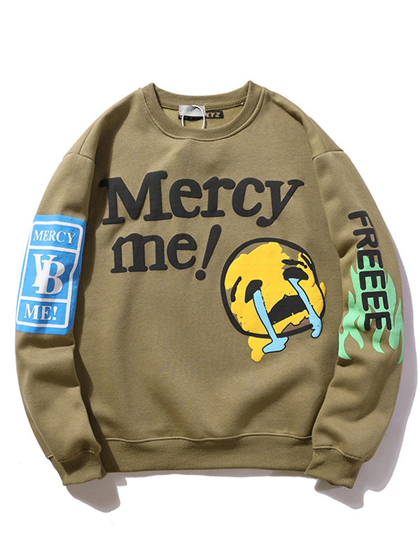 Printed Round Neck Hip-Hop Sweatshirt