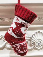 Knitting Christmas Sock Gift Bag