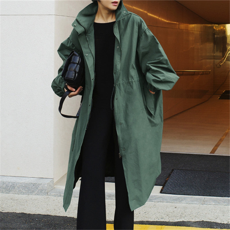 Loose Casual Long Stand Collar Cardigan Outwear