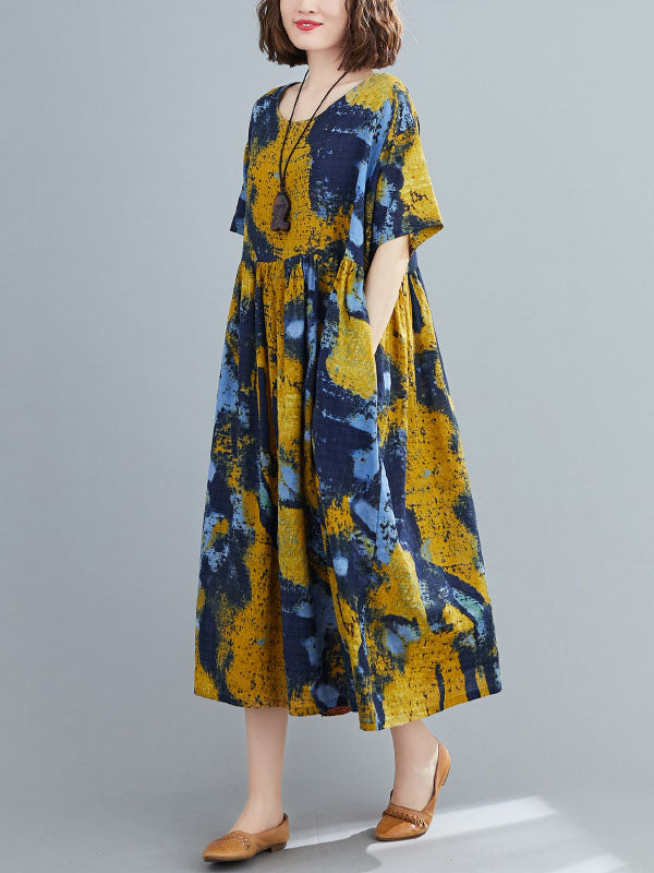 Original Printed Round-Neck Dress