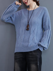Women Simple Solid Color Casual Sweater