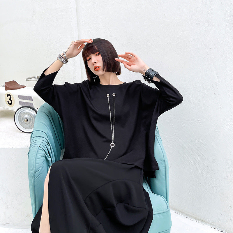 Round Neck Solid Color T-Shirt Tops