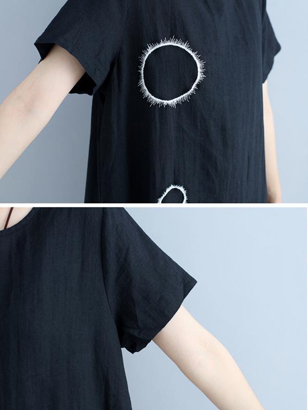 Irregularity Circle Cotton Shirt Dress