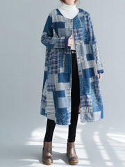 Women Plus Velvet Thick Printing Casual Coat