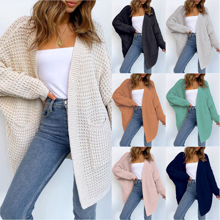 Loose Solid Color Sweater Outerwear