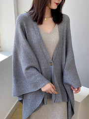 Simple Loose Shoulder Cardigan Casual Sweater