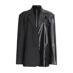 Classic Loose Splicing Pu Jacket