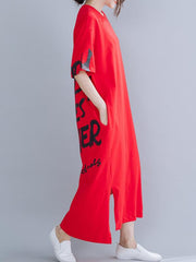 New Loose Oversize Letter Printed Dress