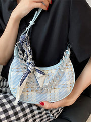 Chain Check Single Shoulder Simple Handbag