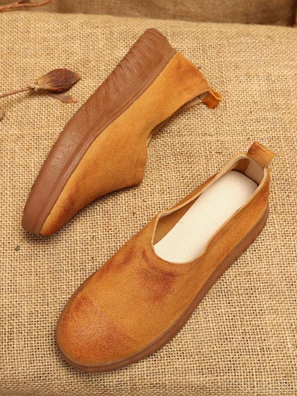 Simple Style Cowhide Soft Shoes