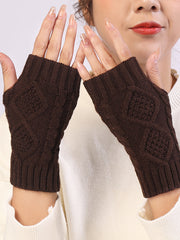 Retro Plaid Half Fingerless Gloves