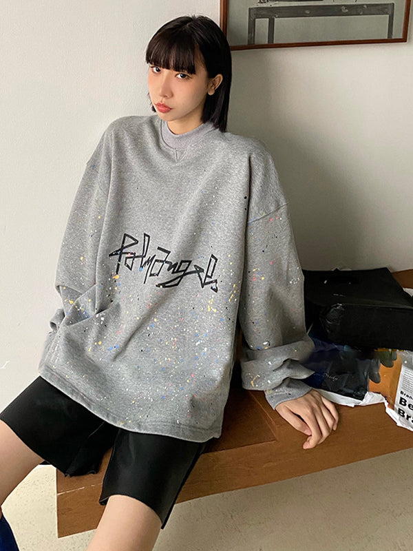 Women Printed Loose Pullover Casual Sweatshirt