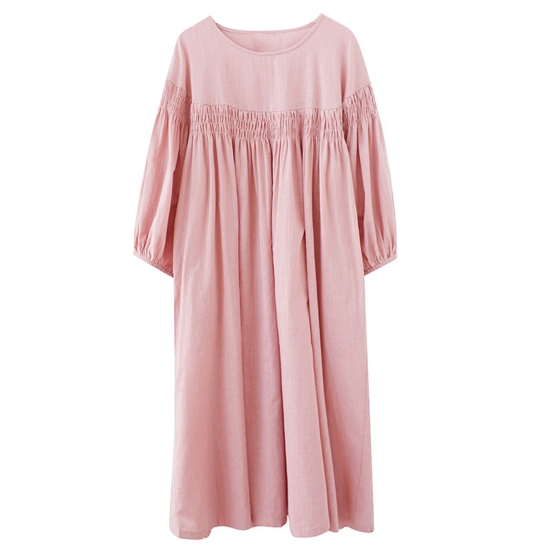Loose Solid Color Midi Dress