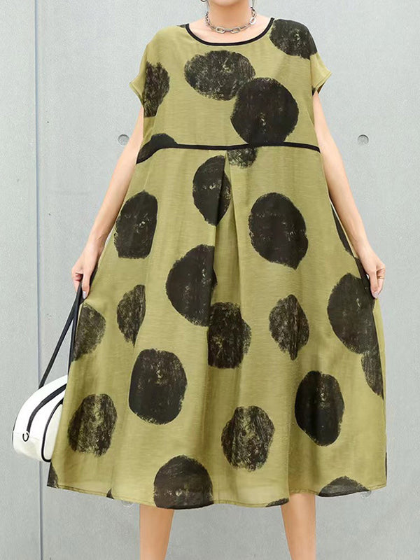 Loose Slim Polka Dot Print Casual Dress