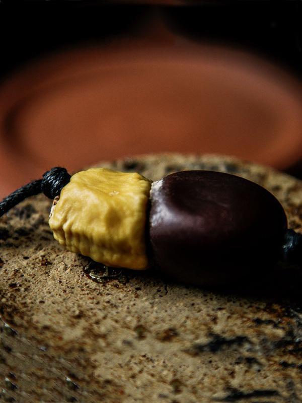 Natural National Wood Eggplant Necklace