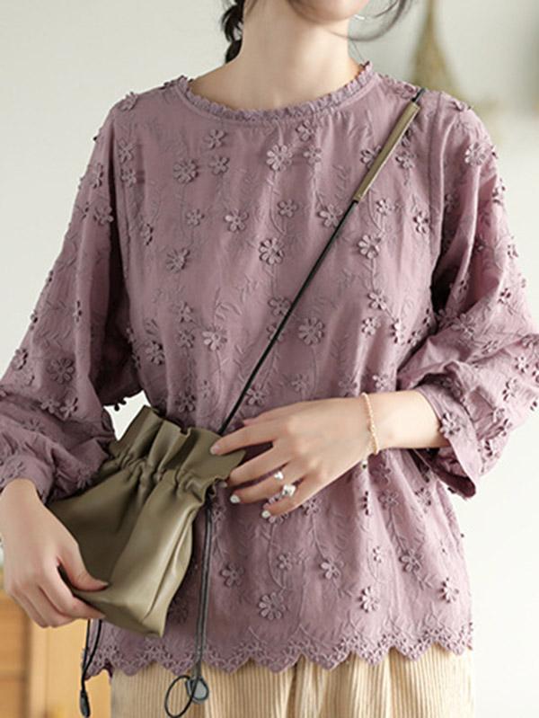 Casual Embroidered T-shirt