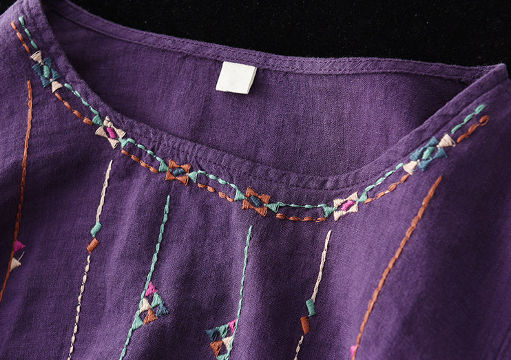 Retro Loose Embroidered T-Shirt