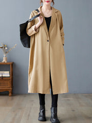 Loose Solid Color Midi Outwear