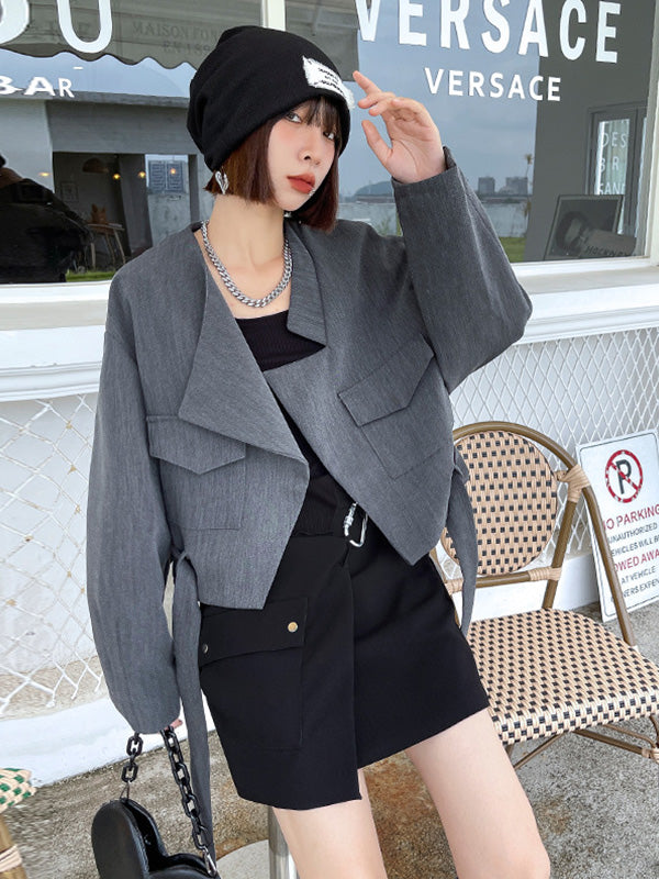 Long Sleeve Retro Short Suit Outwear