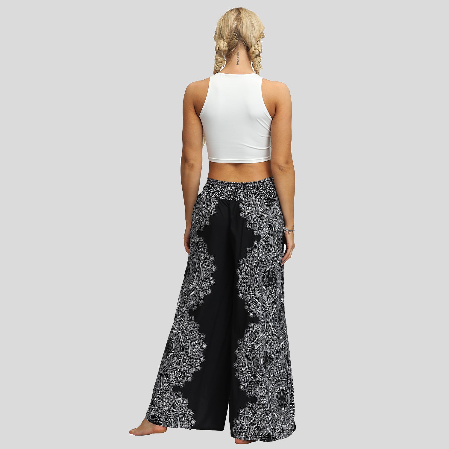 Ethnic Print Loose Fit Wide Leg Casual Pants