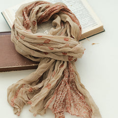 Literary All-Match Shawl Pleated Print Scarf