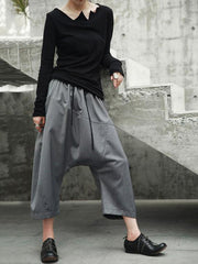 Loose Gray Leisure Harem Pants