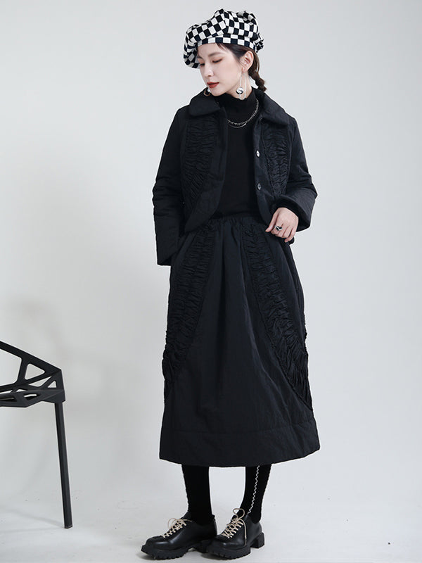 Simple Splicing Lace Casual Coat