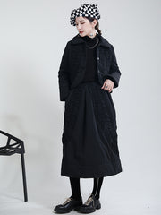Simple Splicing Lace Casual Coat