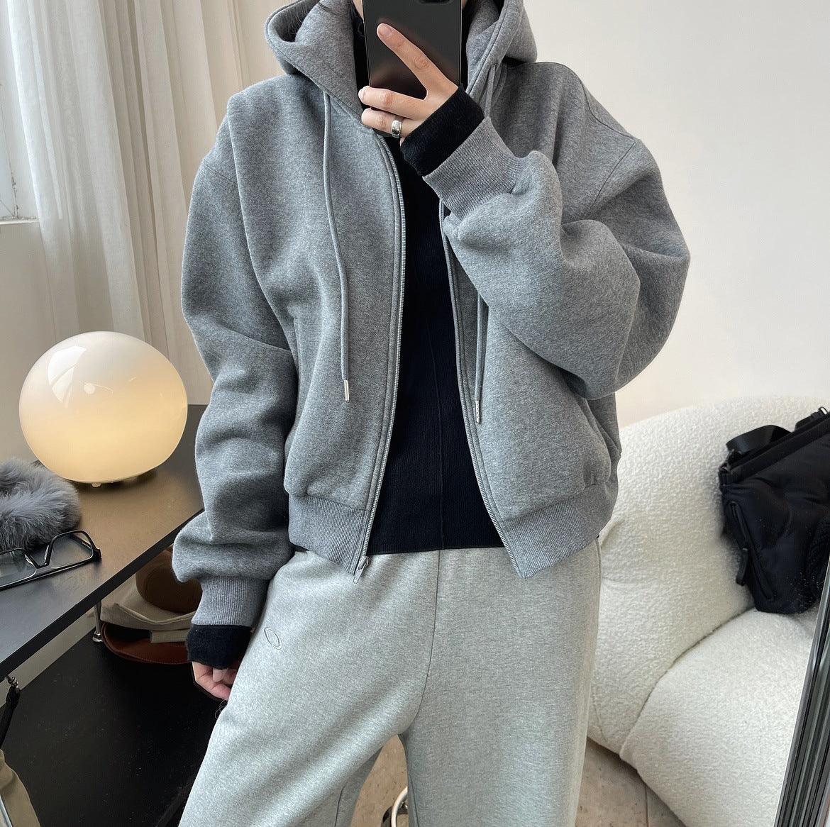 Casual Thicken Solid Color Zipper Sport Outwear