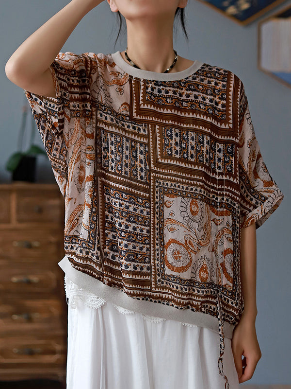 Round Neck Printed Half Sleeves T-Shirt