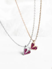 Fashion Heart Silvering Necklace