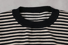 Round-Neck Striped Knitting Pullover Sweater