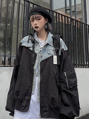 Women Loose Patchwork Casual Jacket