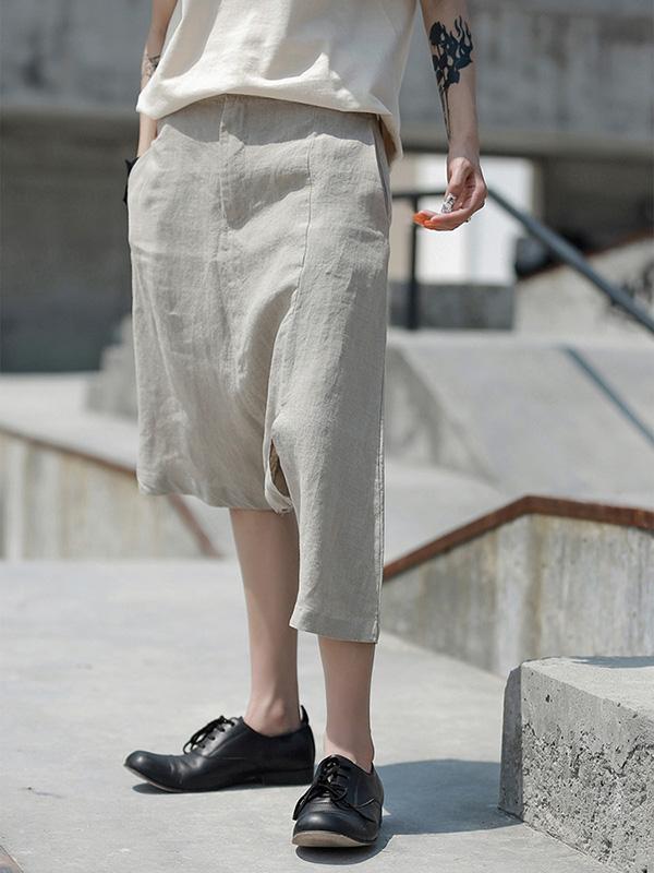 Original Designed Irregular Linen Harem Pants