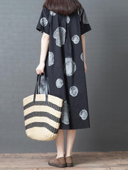 Casual Polka Printed Long Dress