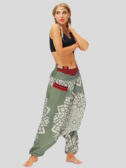 Digital Print Lantern Loose Casual Pants